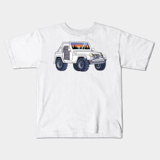 Aesthetic White Jeep Kids T-Shirt